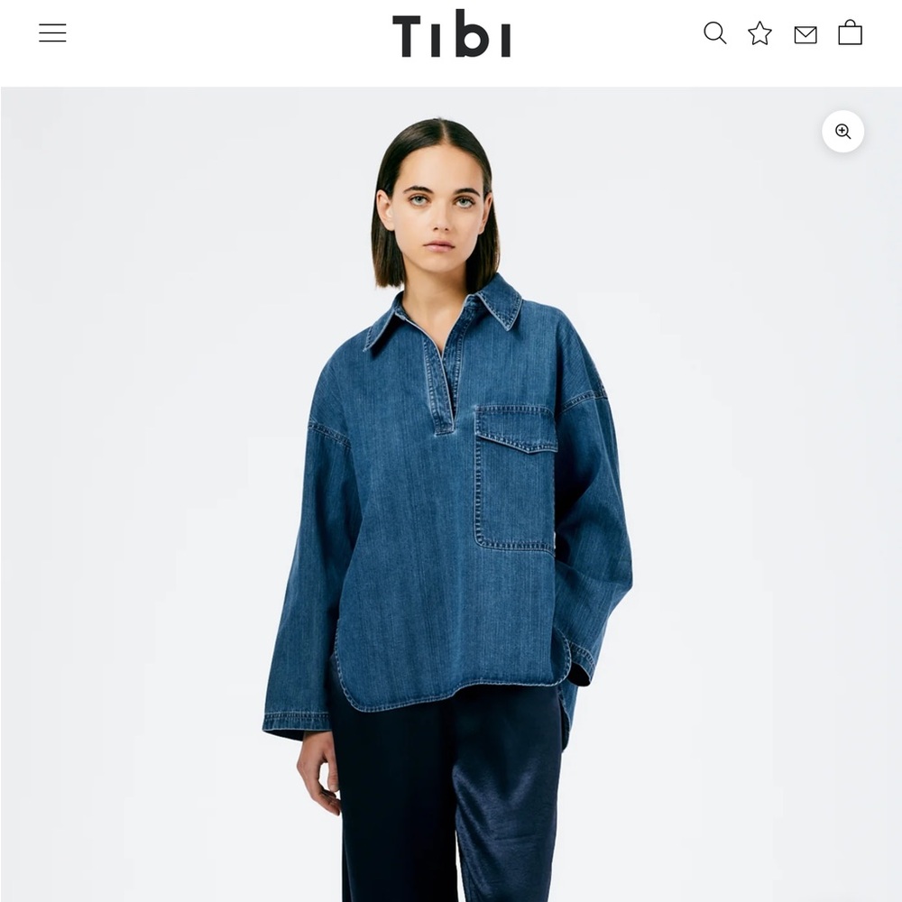 Stone Washed Denim Oversized Cocoon shirt